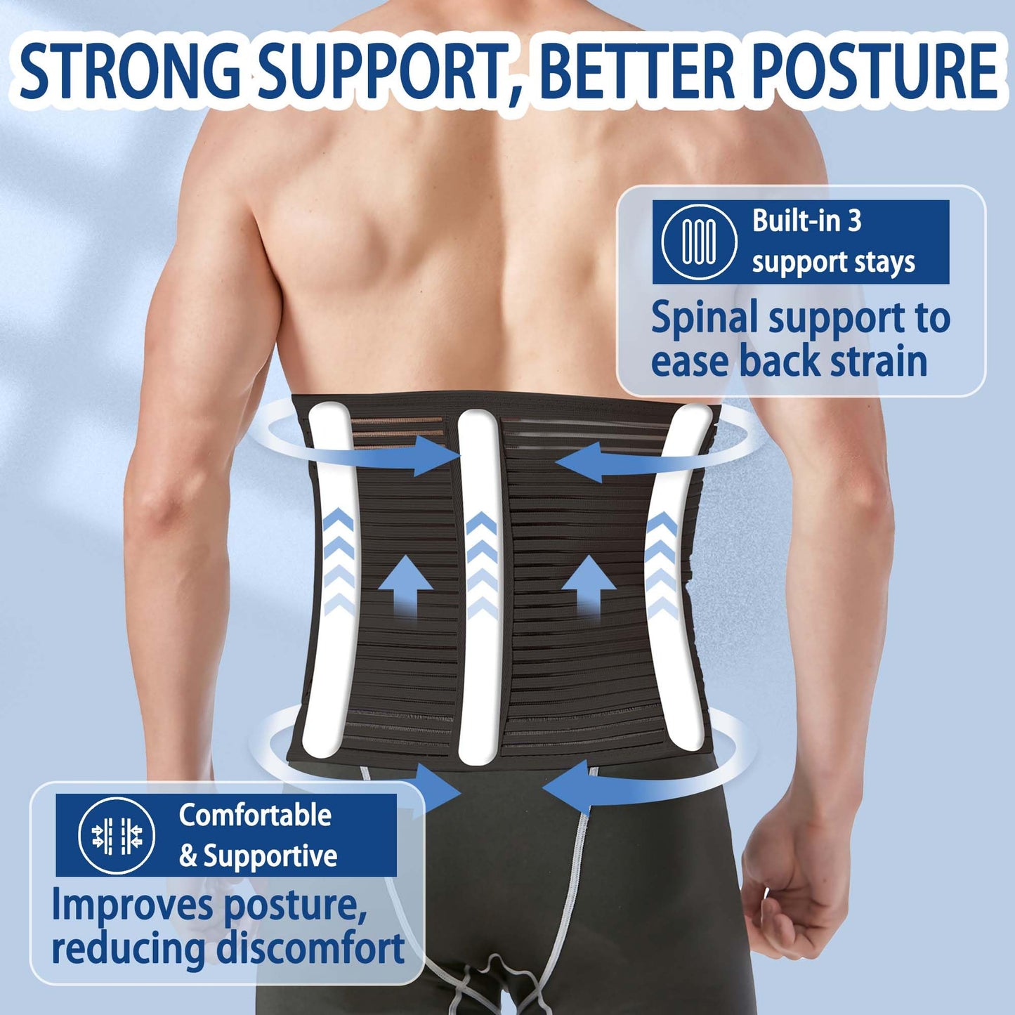 Reian Abdominal Binder for Post Surgery & Postpartum Recovery, Abdomen Hernia Support Belt for Women & Men (Black, X-Large)