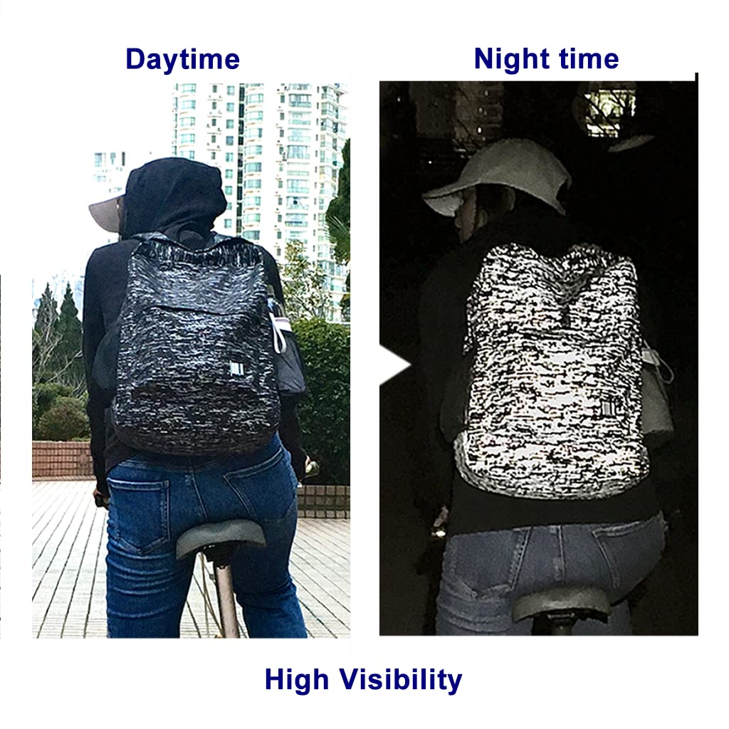 GBLQ PLUS Reflective Backpack, High Visibility Backpack for Commuters Ride Motorcycle Bike, Water Resistant Bags Fit 15.6-Inch Laptop for Work and Travel