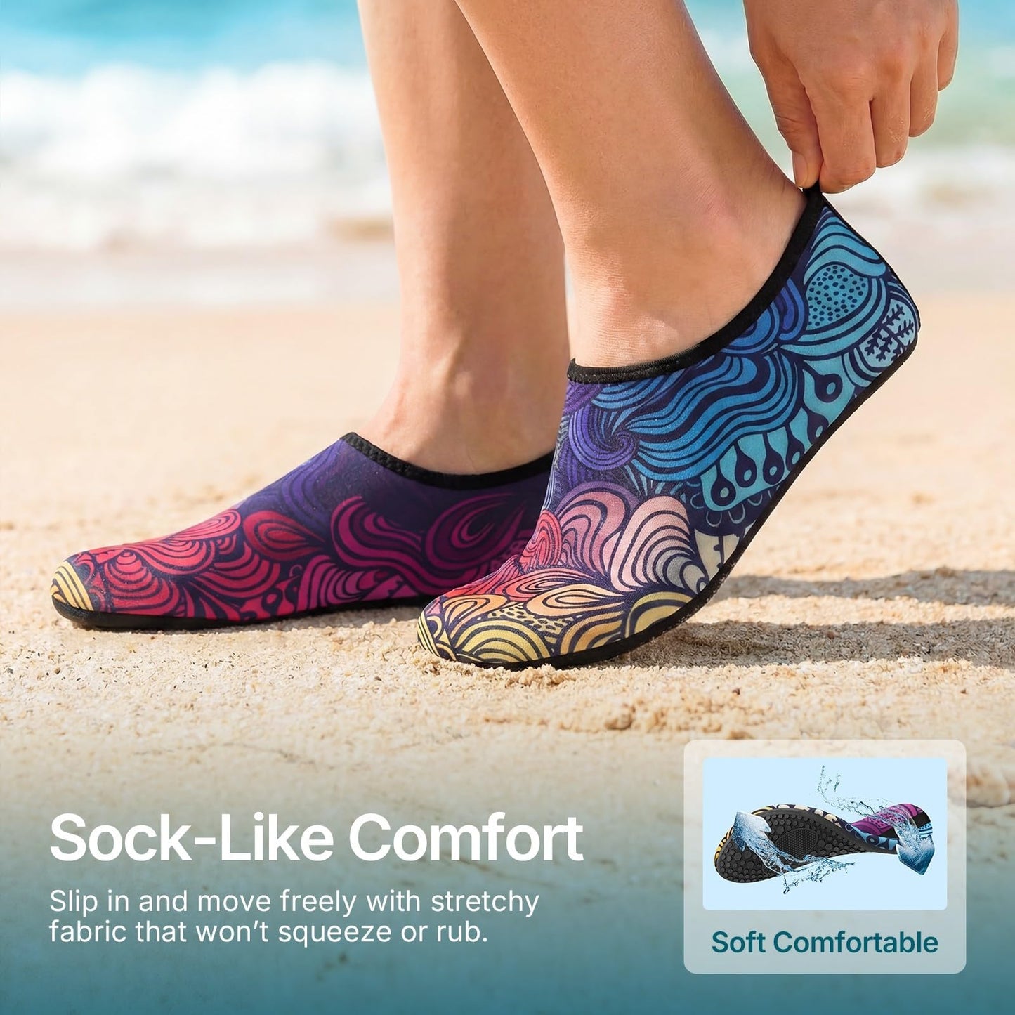 Water Shoes for Women Men Quick-Dry Aqua Socks Swim Beach Outfits Barefoot