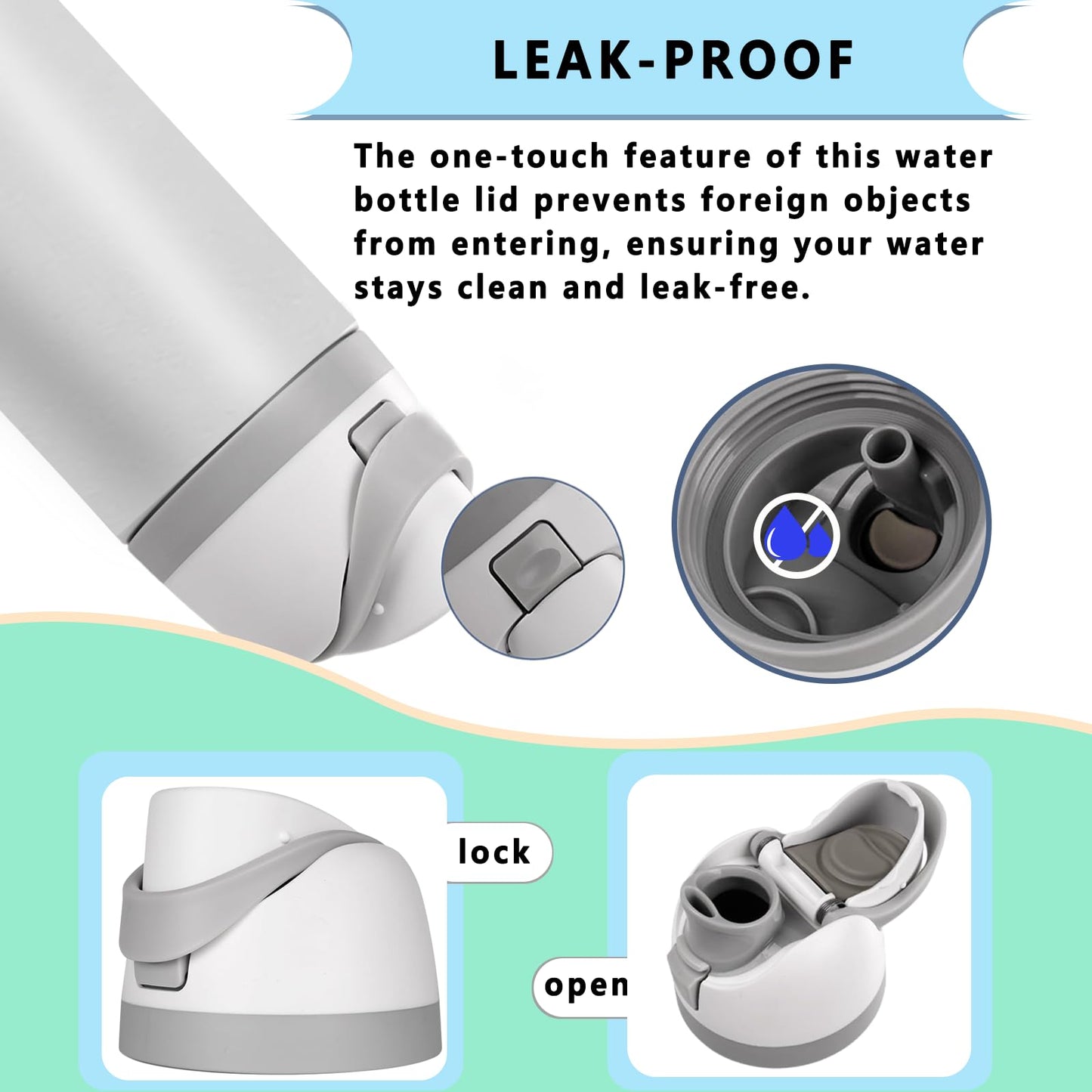 NTIERA Replacement Lid for Owala Freesip,Compatible with Owala Freesip Water Bottle 16oz 24oz 32oz 40oz,Premium Replacement Accessories for Owala Cap,LeakProof,BPA-Free(Ash White)