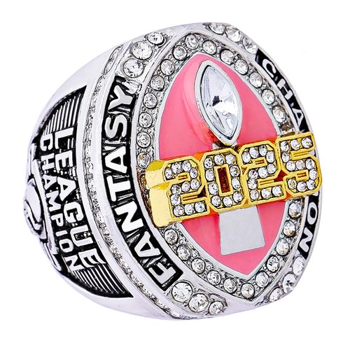 noblehead 2025 Fantasy Football Championship Ring Heavy FFL Champion Trophy Ring Award Trophy for Fantasy Football League Winner (Size 8)