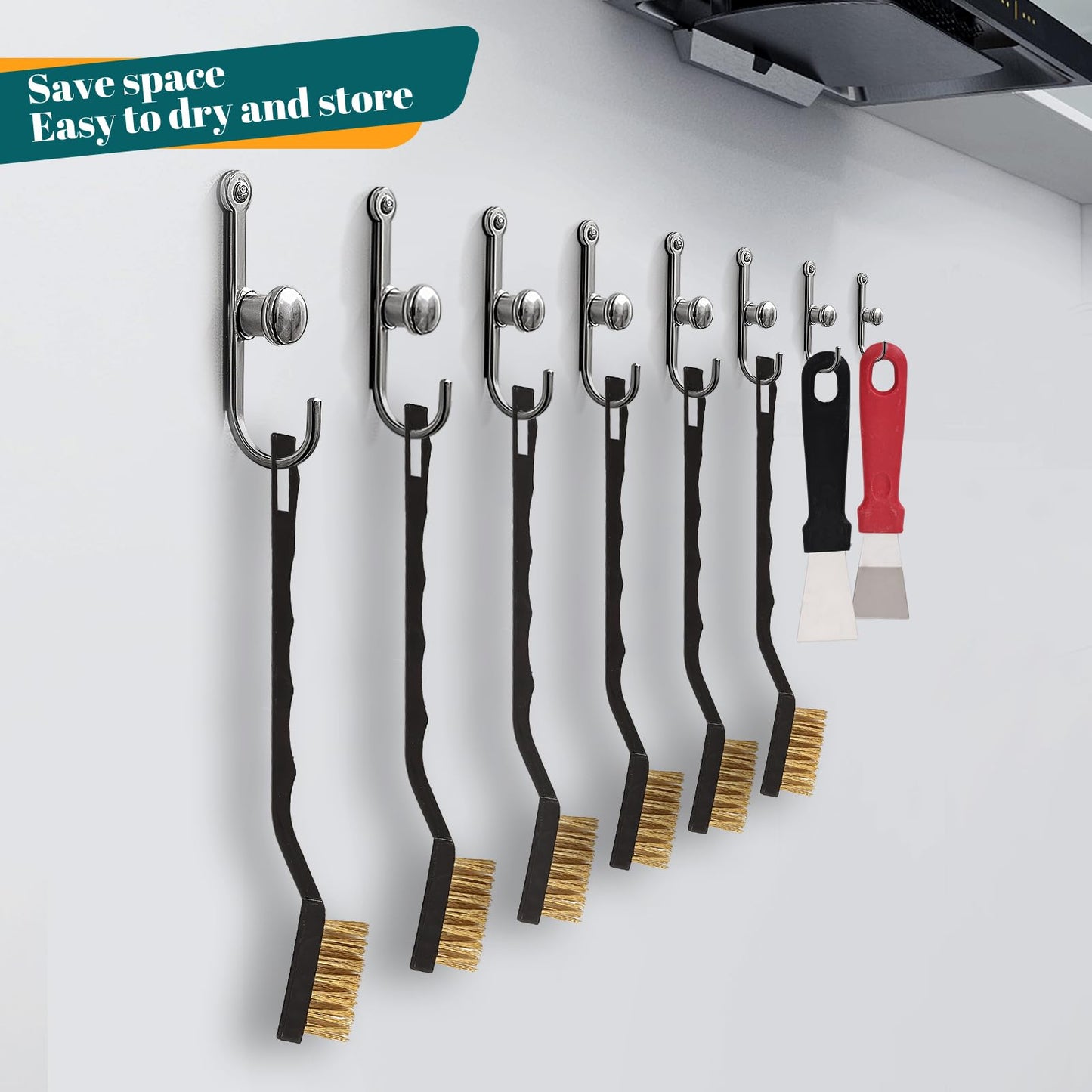 Jikvmis 20 Pcs Mini Wire Brush Brass Brush Set, Curved Handle Masonry Brush Wire Brush for Cleaning Welding Slag and Rust