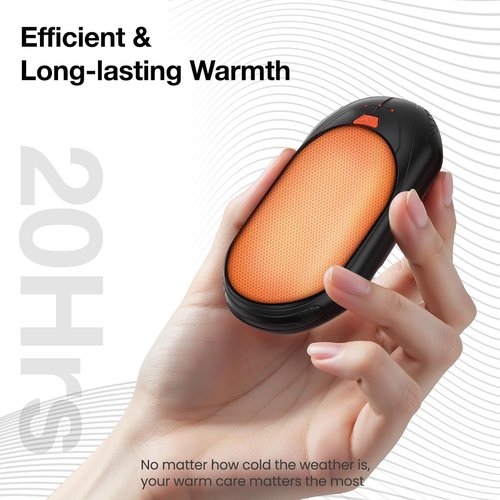 AI Hand Warmers - Rechargeable Electric Pocket Heaters with 20Hrs Safe Heat | 2 Pack for Outdoor Activities