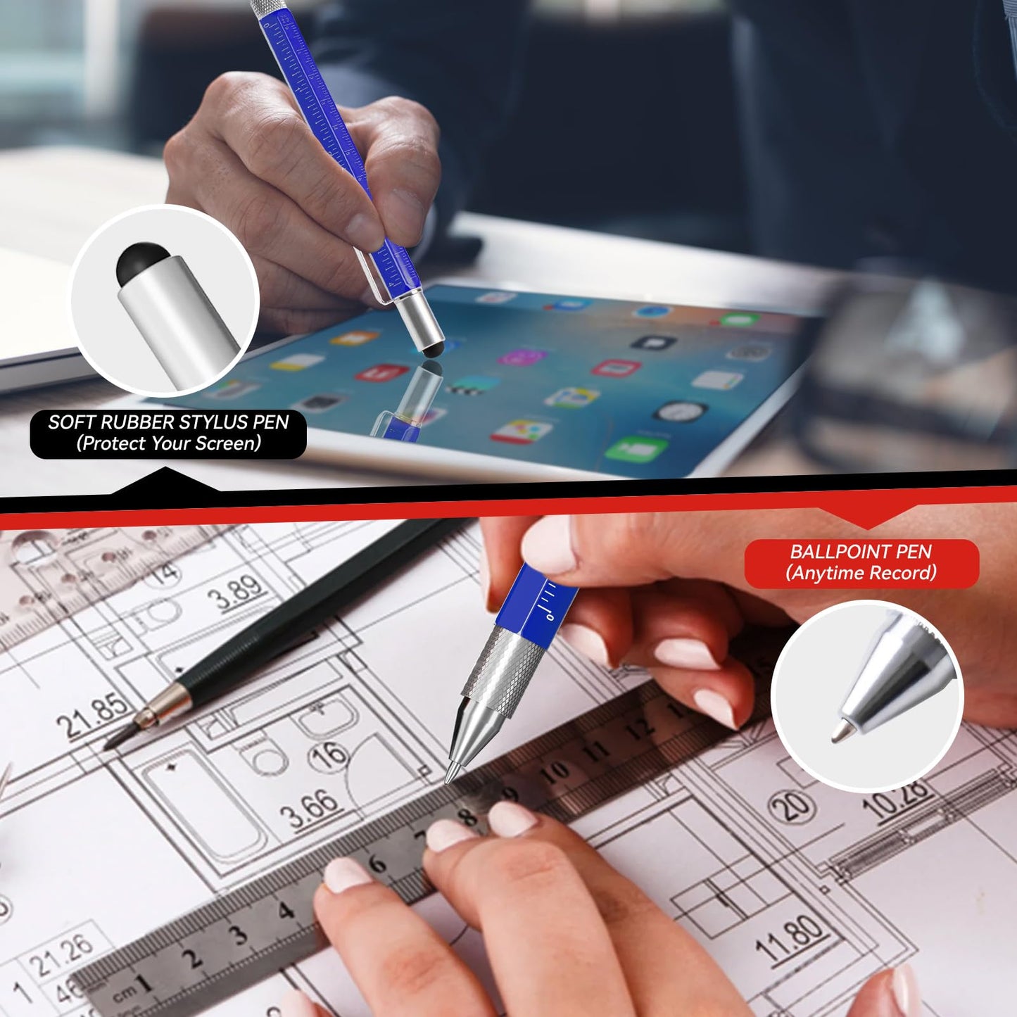 SYMNTEM Gift from Daughter Wife Son, 11 in 1 Multitool Pen with LED Light, Birthday Gifts for Men, Fathers Day Dad Gifts for Dad Gadgets Gift for Men Who Have Everything, Blue