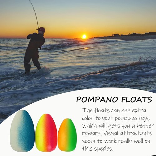 Dovesun Pompano Rig Floats - Bright Color Foam Bobbers for Surf & Fly Fishing | 42-220 Pcs Variety