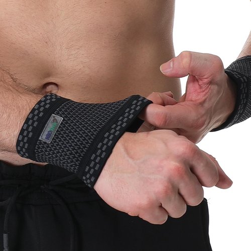 NeoTech Care Wrist Band - Light, Elastic, Men, Women, Right or Left (Black Color, Size S, 1 Pair)