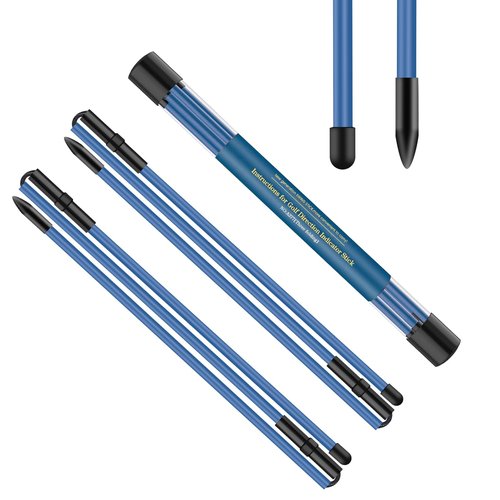 BAIRBRE Golf Alignment Sticks 2 Pack,Golf Alignment Rods Upgraded 48" Collapsible Golf Practice Sticks Golf Training Aid for Aiming,Putting,Golf Training Sticks with Clear Tube Case (Blue)