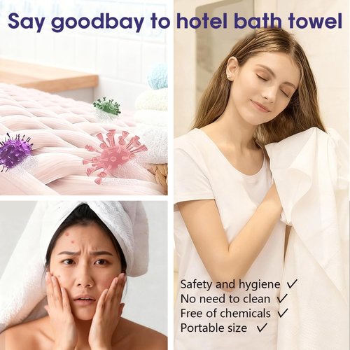 5 Pack Disposable Travel Bath Towels Sheets Extra Large 55"x27.5",Soft Disposable Washcloths Body Towels for Bathroom Travel,Quick Dry Camping Shower Towel Hair Sauna Beach Swimming Gym Pet Towels