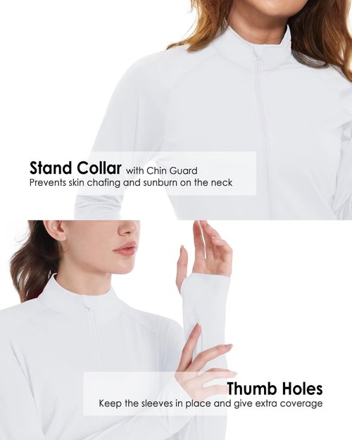 Boladeci Light Jackets for Women - Spring White Running Jackets Zip Up Workout Gym Athletic Casual Sports, Size Medium