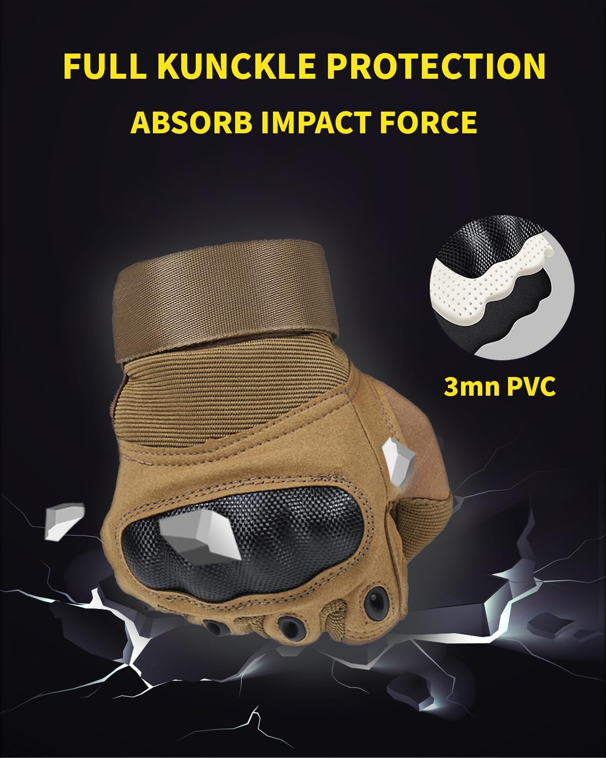 Skiennix Tactical Gloves - Hard Shell Knuckle Protection for Shooting, Motorcycle & Outdoor Sports