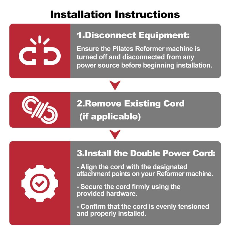 PrimeMach® Upgraded Double Power Resistance Cord (2-Pack) - Compatible with AeroPilates Reformers - 40% Extra Tension - Heavy-Duty Anti-Snap Core with Reinforced Connection Ends for Maximum Durability