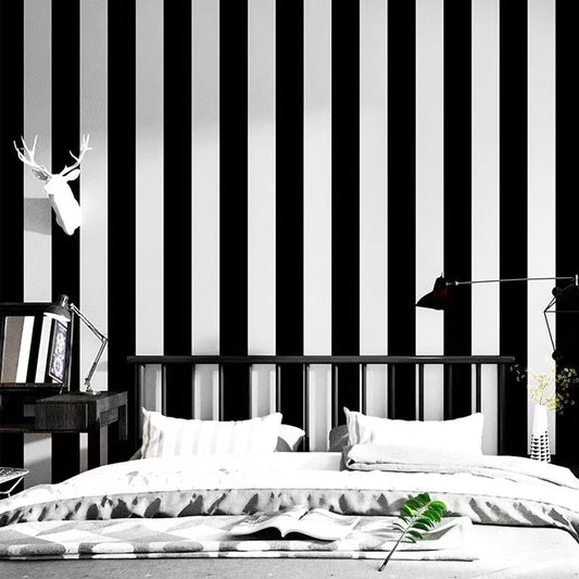Amiya Wallpaper Peel and Stick Black and White Striped Wallpaper Geometric Removable Contact Paper Modern Self Adhesive Easy to Clean DIY Vinyl Home Decoration A Set of 17.3'' x 1200'' Roll