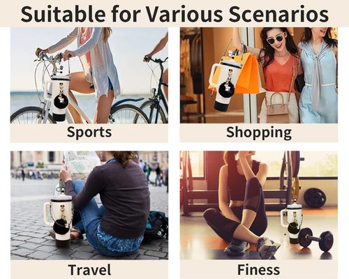 8PCS Elegant Black Set Compatible with Stanley Cup Accessories, Leather Handle Strap, Fashion Pearl Charms, Flower Straw Topper Cover, Silicone Stanley Cup Boot for 40oz 30oz Tumbler, Gifts for Girls