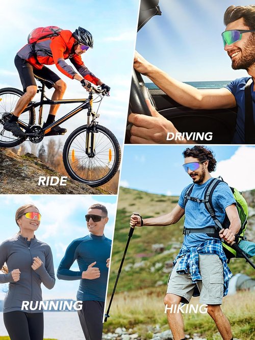 BEACOOL Polarized Sports Sunglasses - UV400 Protection | Lightweight TR90 Frame for Cycling, Fishing & Golf