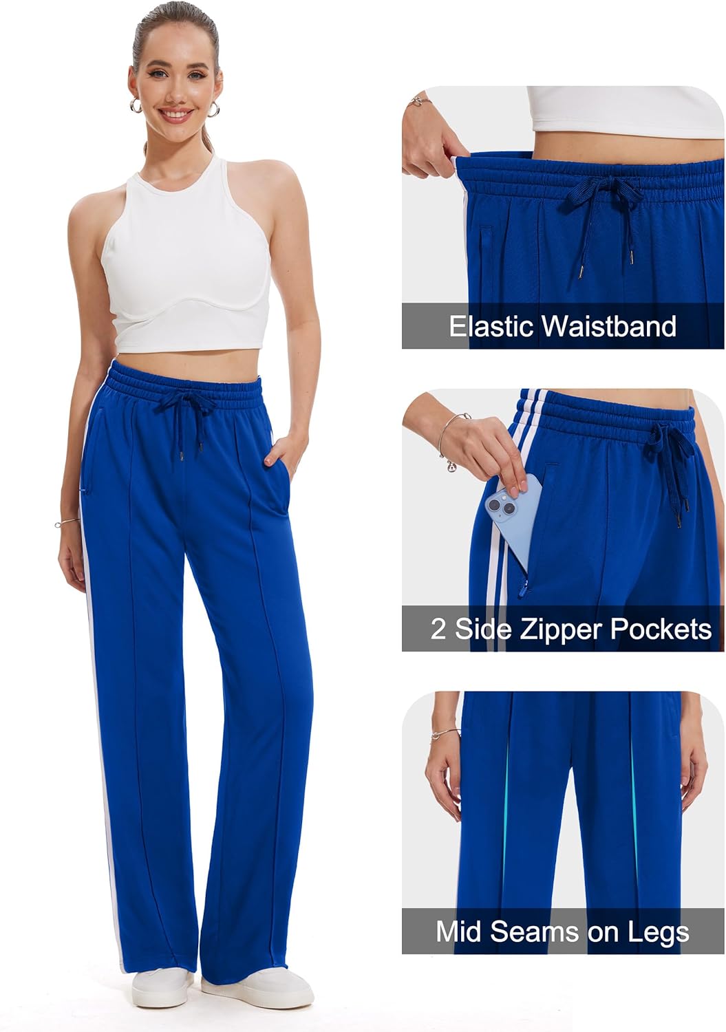 Tapata Women's Track Pants - Loose Straight Leg Jogging Sweatpants for Athletic Comfort | Sizes 28-36