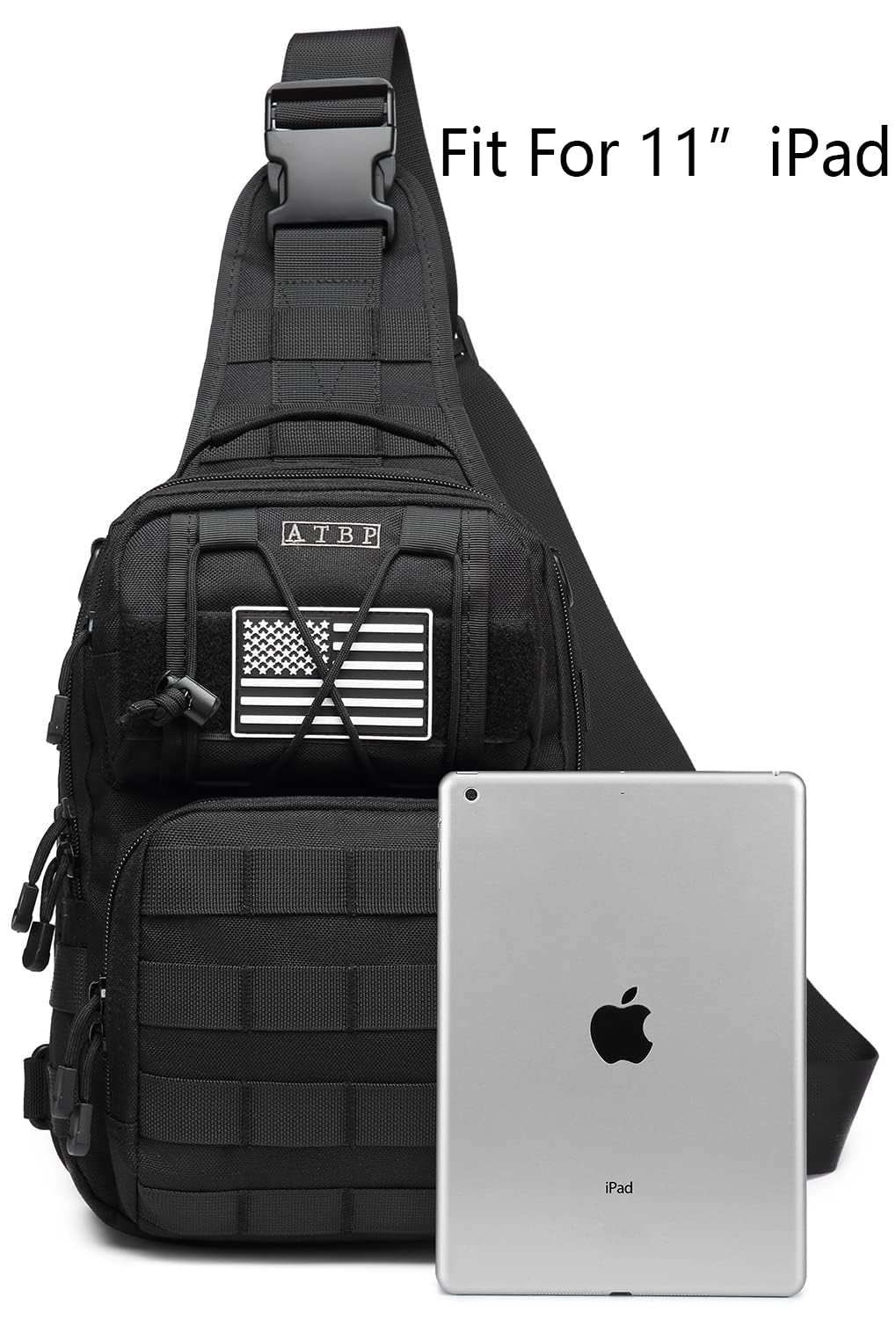 ATBP Tactical Sling Backpack Bag Pack for Men Military One Strap Shoulder Backpack Crossbody Bag With Holster 10 Liters