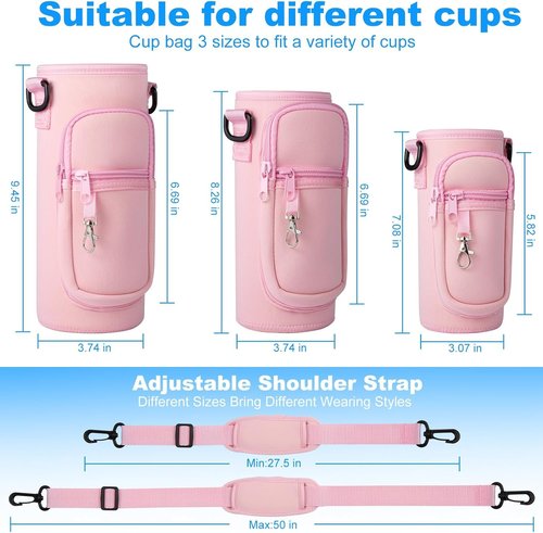 Hydroflask Water Bottle Holder - Adjustable Sling Bag with Phone Pocket for Hiking & Travel