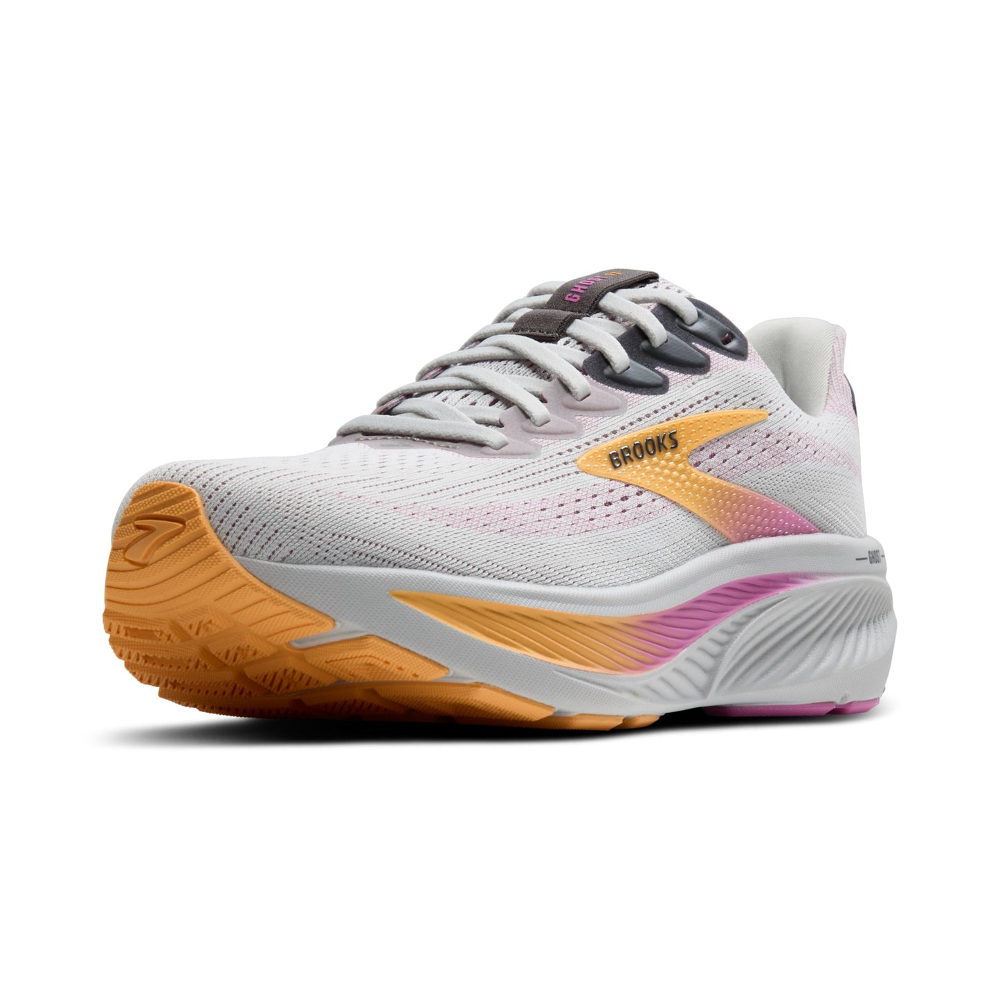 Brooks Women’s Ghost 17 Neutral Running Shoe - Oyster/Apricot/Pink - 5.5 X-Wide