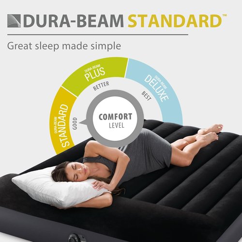 Intex Dura-Beam Air Mattress - Standard Pillow Rest with Fiber-Tech Construction | Comfortable & Durable