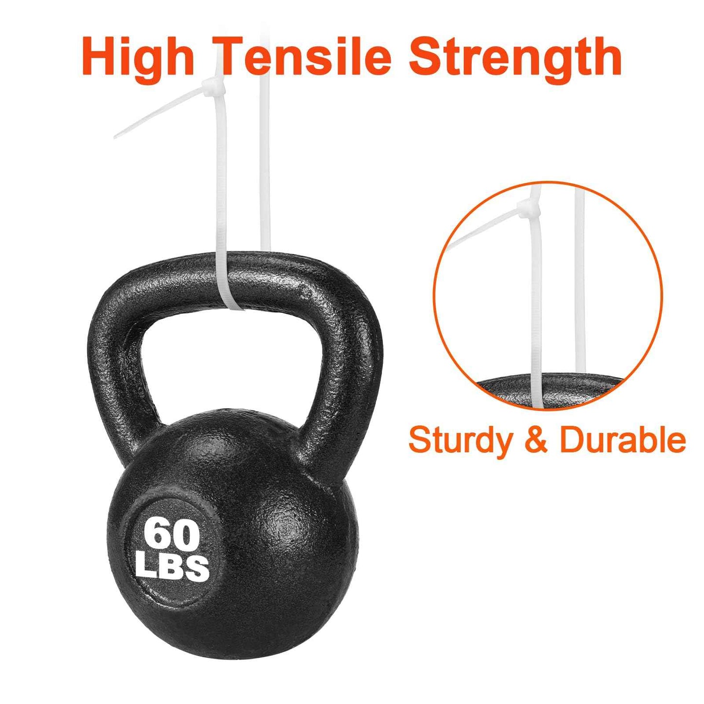 26 Inch White Long Zip Ties,60 LBS Tensile Strength Heavy Duty Large Cable Wire Ties With Self-Locking Adjustable More Durable Nylon Tie Wraps for Indoor Outdoor（100 Pack）