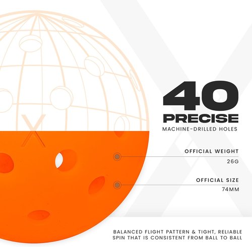Franklin Sports X-40 Outdoor Pickleballs - Official USA Pickleball Tour Regulation Size - Durable & High-Visibility