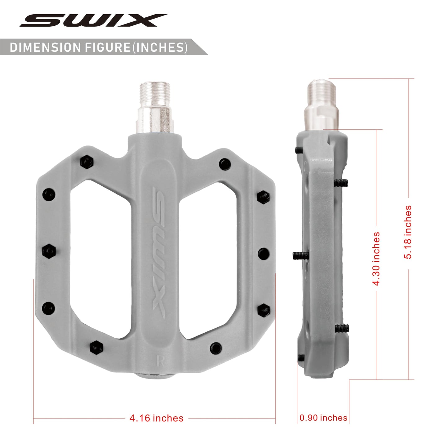 SWIX Bike Pedals Professional Mountain and Road Bike Flat Pedal Wide Paltform and Lightweight Non-Slip Pedal for 9/17" Bike/Hybrid Bike/E-Bike Parts Replacement Pedals Bike Accessories Blue