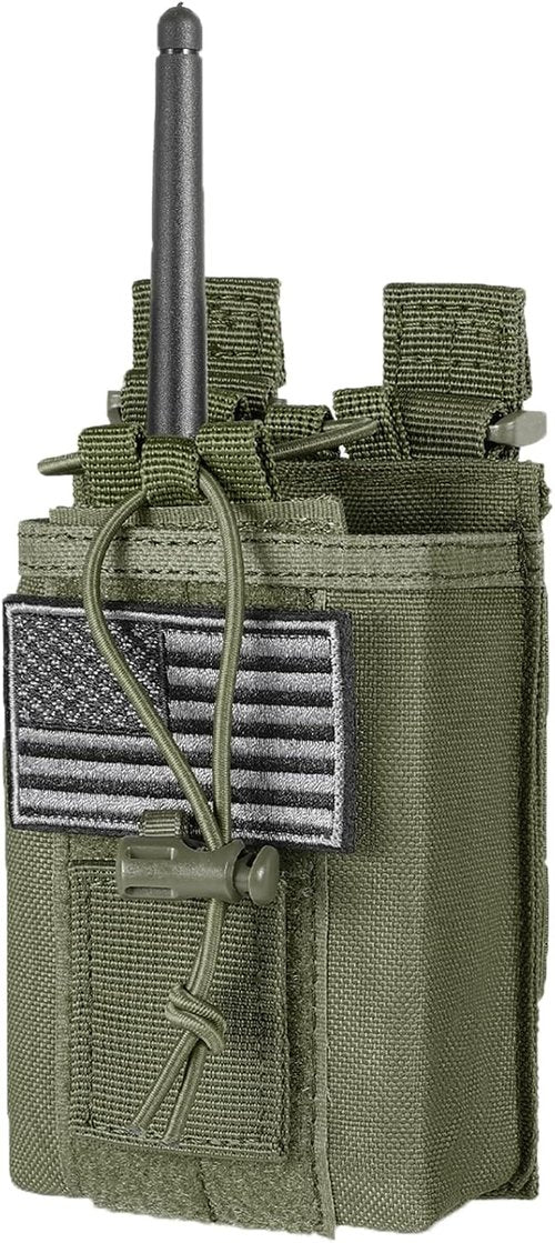FRTKK Tactical Radio Holder - Universal Molle Radio Pouch for Two-Way Walkie Talkies | Army Green