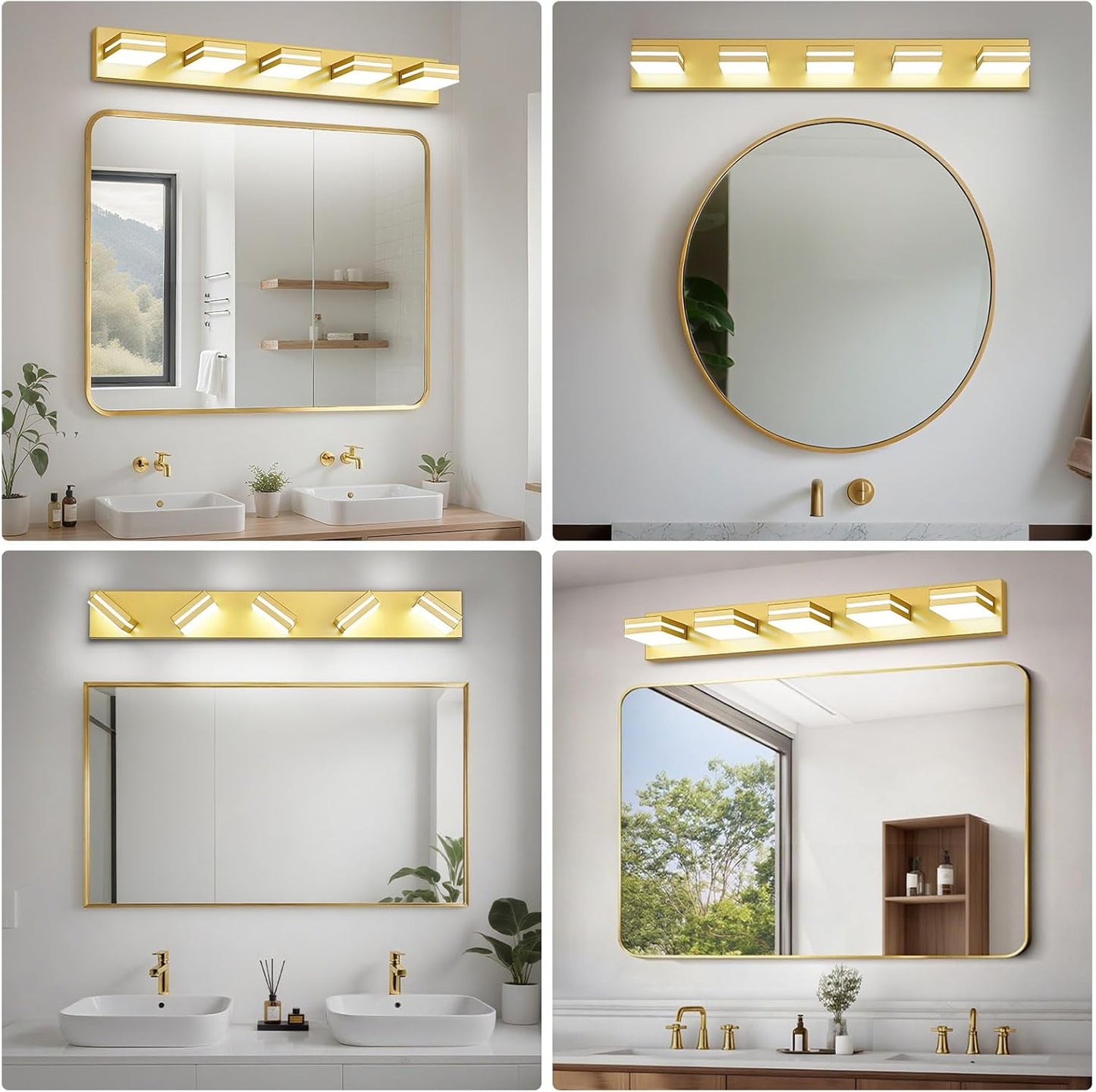 3-Light Modern LED Bathroom Vanity Light Fixture - Black Metal & Acrylic, 16-inch Over Mirror Lighting