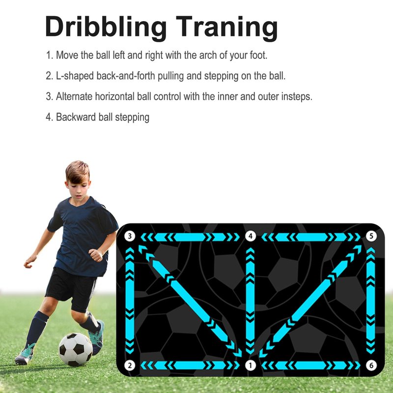 Soccer Training Mat, Silent Footstep Agility Training Mat Football Equipment - Non-slip Speed Improve Footwork Trainer
