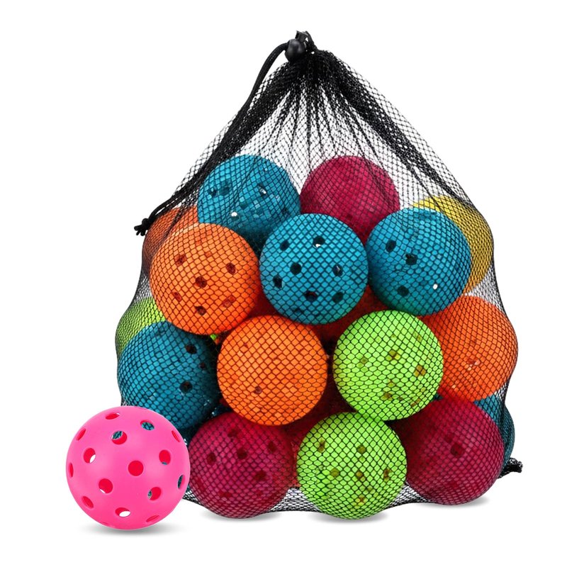 20 Pack Premium 40-Holes Multicolor Outdoor Pickleball Balls, USAPA Approved Pickleball Ball with Bag, Perfectly Balanced, High Bounce True Flight, Outdoor Pickleballs Set for Beginners Professionals