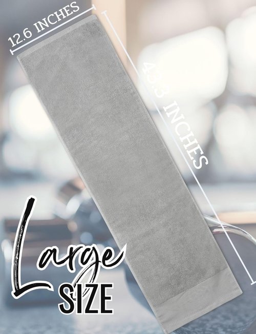 CybGene Gym Towel, Personalized Workout Gifts for Men, Women, Sports Lover, Exercise Fitness Gift for Gym Enthusiast on Birthday, Christmas, Soft and Absorbent Towel, Gray, Initial C