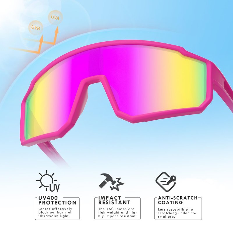 Derowern 3 Pack Kids Baseball Polarized Sunglasses Sports TR90 Lightweight Frame Sun Glass for Boys Girls Age 6-14 Softball Cycling