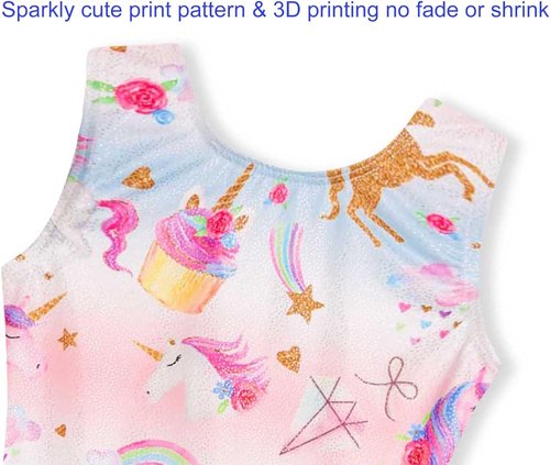 Domusgo Gymnastics Leotard for Girls - Sparkly One-Piece Unitard with Shorts | Pro Fit