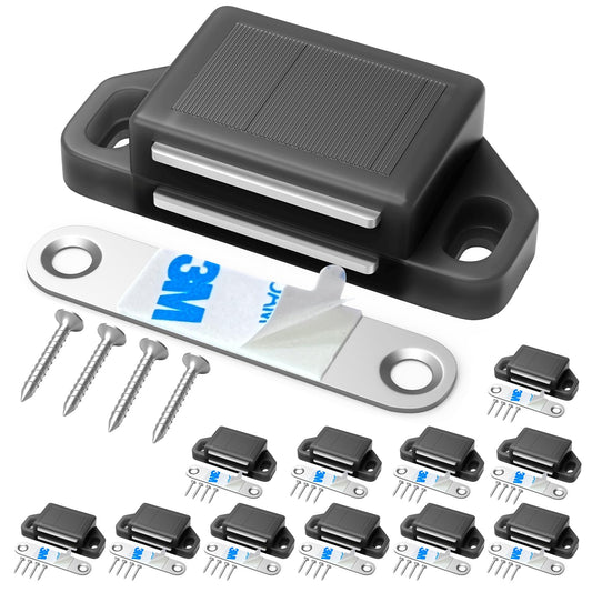Tonitrui Cabinet Magnetic Catch Door Latch 30LB for Kitchen Drawer Magnets to Stay Closed Magnetic Catch Closet for Drawer（Black 12 Pack）