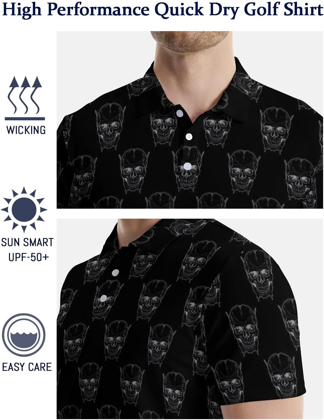 Skiennix Men's Golf Polo Shirts - Short Sleeve Performance Tops | Perfect Golf Gifts