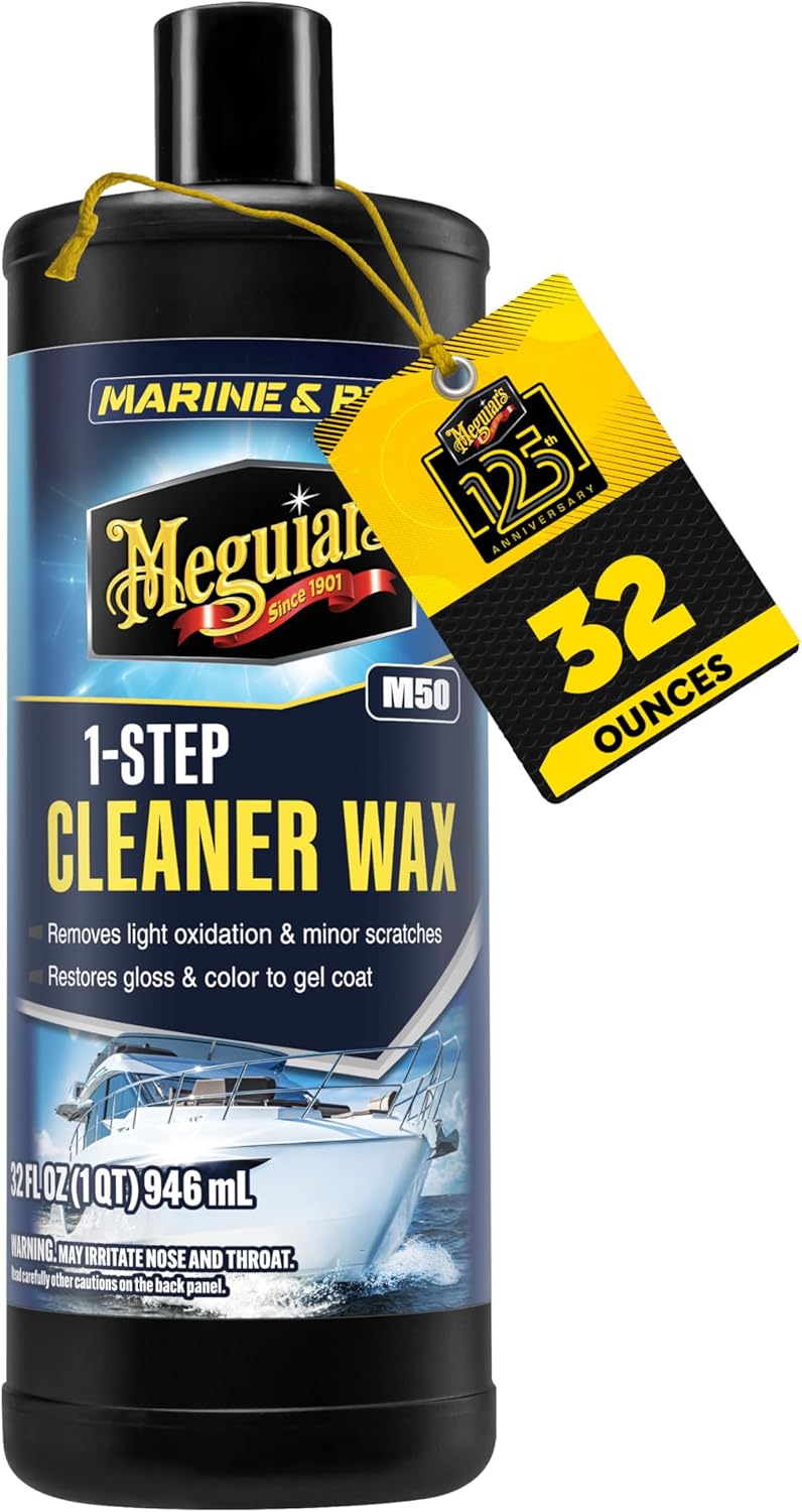 Meguiar's M5032 Marine/RV Cleaner Wax - One Step Formula for Easy Application | 32 Oz Bottle