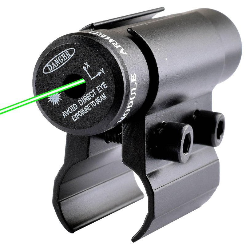 WIPBOTEN Adjustable Rifle Green Laser Sight fit Barrel Clamp - Powerful for Hunting