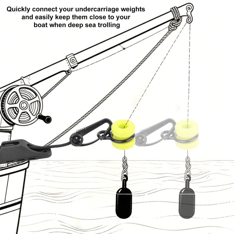 Fukaisu Downrigger Weight Retriever, Durable Fishing Trolling Weight Retriever with Snaps, Cleat, Fairlead & 78 Inch Cord for Deep-Sea Fishing & Trolling, Easy Management