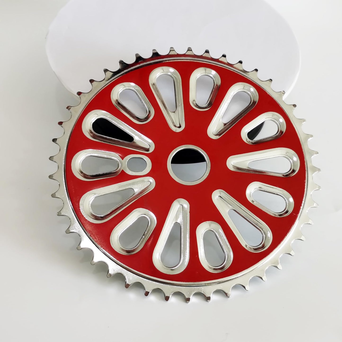 DONSP1986 2” Cup Wide Pedal Crank Kit 44T Sprocket 165mm Crank Arm, One-Piece Crank, Bicycle Crank Kit for Road Bicycle (Red)