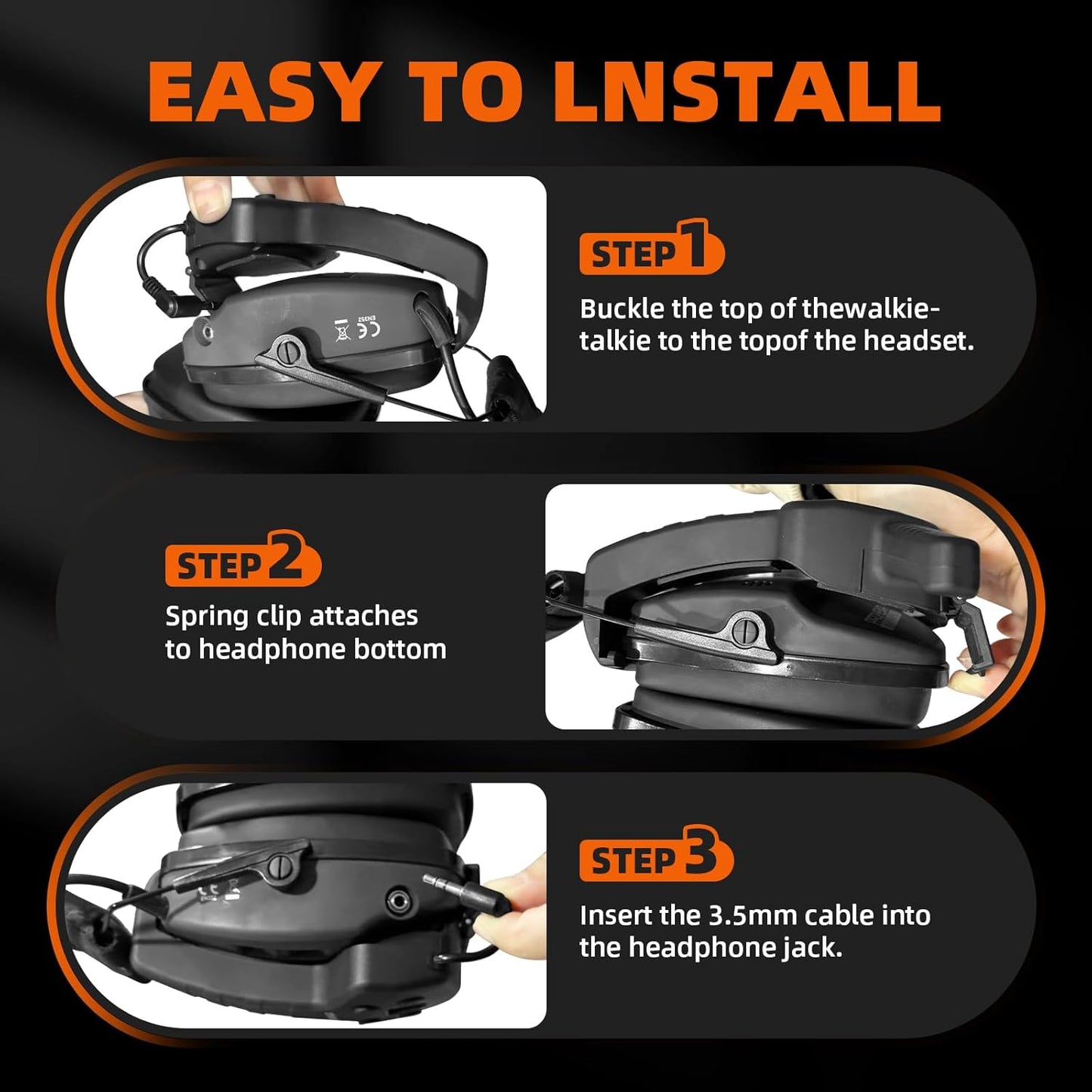 RH09 Bluetooth Walkie Talkie Upgrade Module - 3 Mile GMRS 2-Way Radio with 22 Channels & USB-C Rechargeable for PROHEAR, ZOHAN & Howard Leight Impact Sport