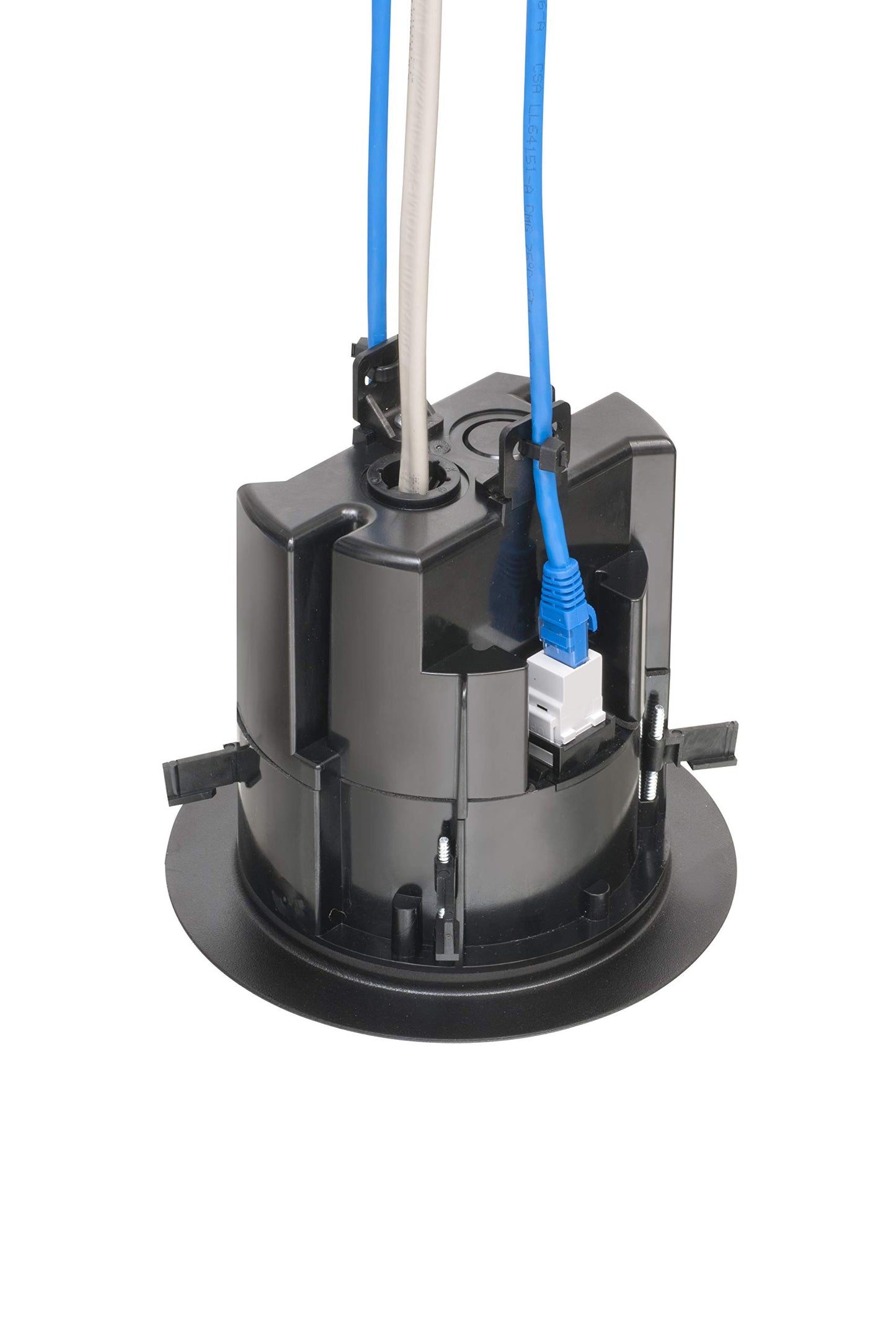 Arlington FLBR5420 Recessed Power and Data Round Floor Box (Black)