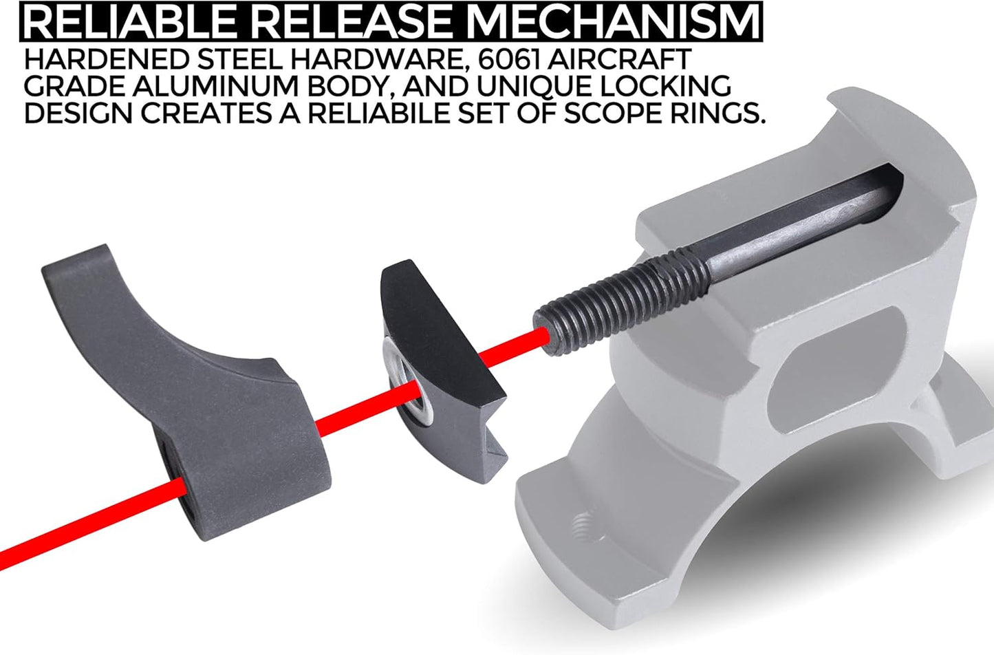Monstrum Q Series Scope Rings - Quick Detach Picatinny/Weaver Mounting System
