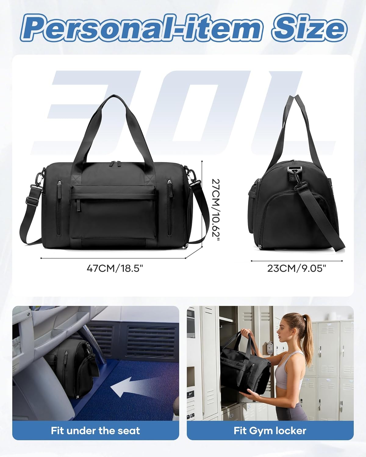 Skiennix Women's Gym Bag - Stylish Travel Duffel Tote for Weekend Getaways | Versatile & Spacious