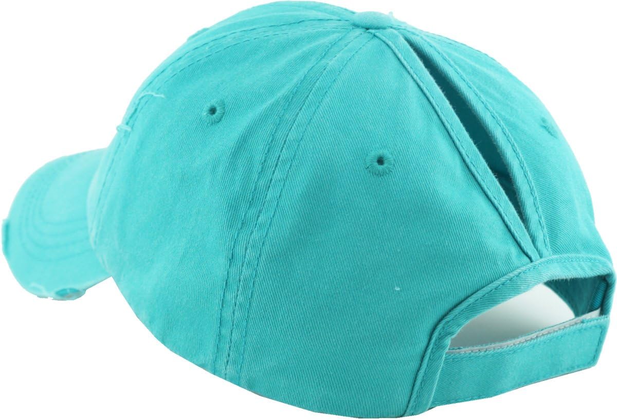 Skiennix Classic Ponytail Baseball Cap - Adjustable Cotton Trucker Hat with Glitter Detail