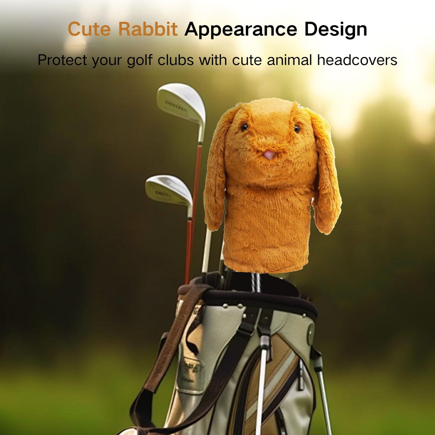Funny Rabbit Golf Club Covers Animal Golf Club Head Covers Plush Driver Headcover Fits 460cc Driver Golf Accessories