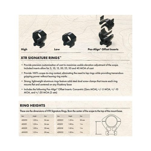 BURRIS Xtreme Signature Tactical Secure Reliable Durable Lightweight Aluminum Shooting Optic Mounting Rings - 1 inch Size; 1 in. Height to Center