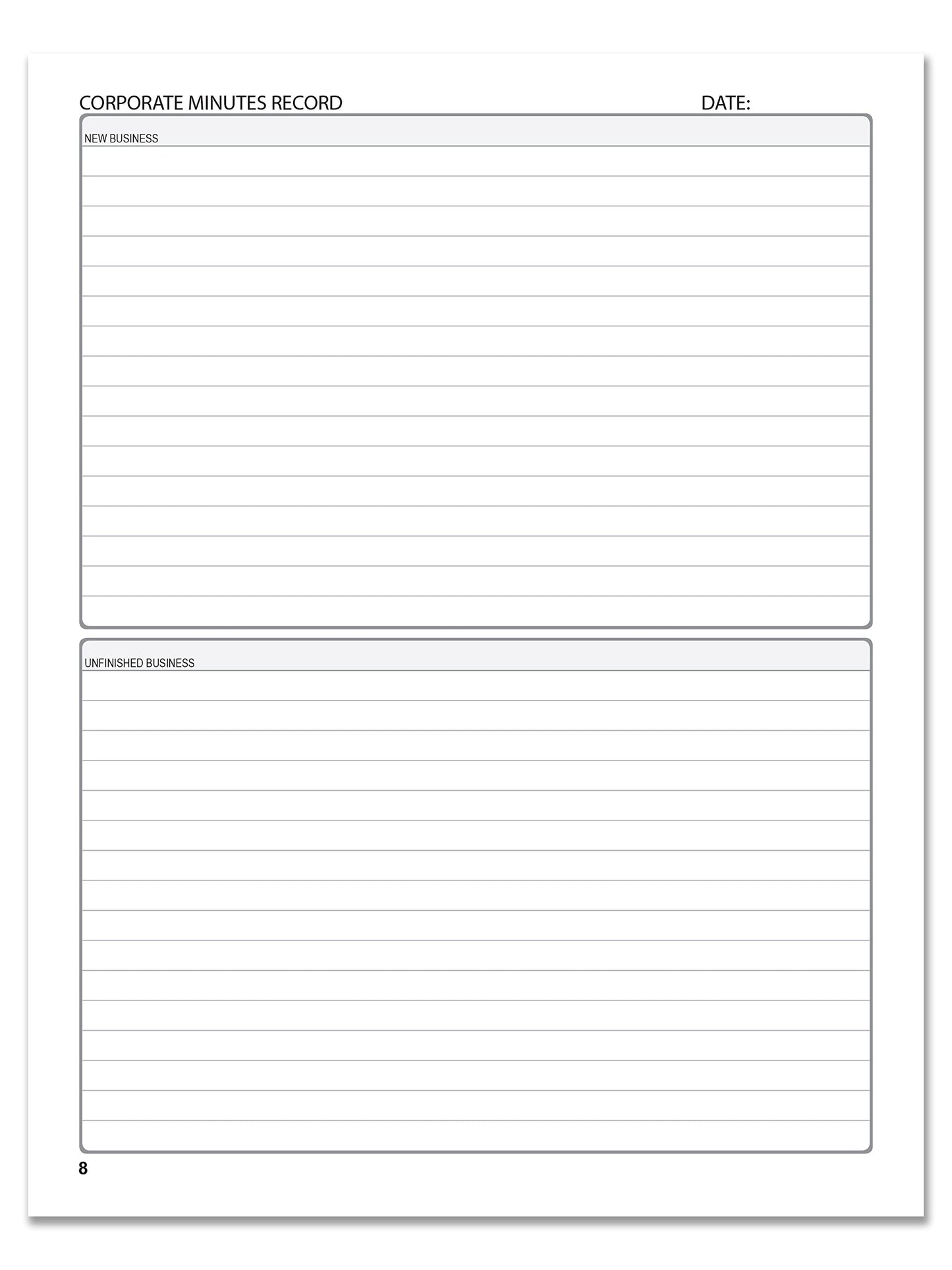 BookFactory Minutes Book/Corporate Minutes Book/Board Meeting Minutes LogBook (168 Pages - 8.5'' X 11”), Black and Burgundy Cover, Black Ribbon, Section Sewn Hardbound (Made in USA)