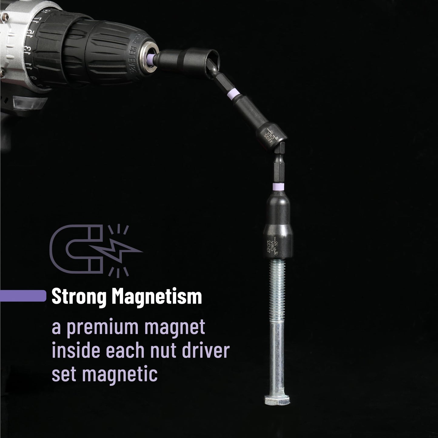 Bates Choice Magnetic Nut Driver Set, 20pc, Metric & SAE, 5-13mm, 3/16"-1/2", Hex Nut Driver Set with Storage Bag