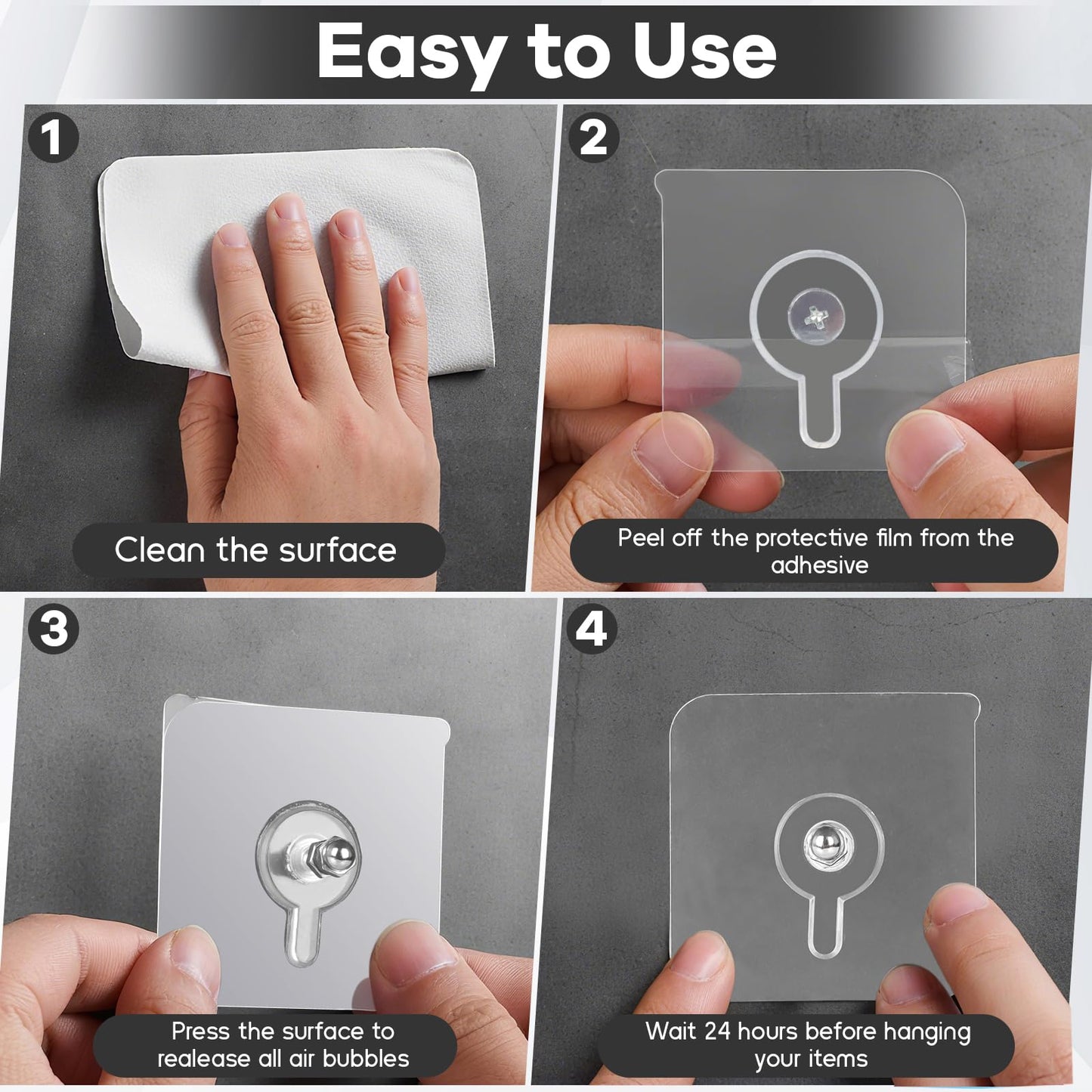 BelroseHom 25 Pack Picture Hangers Without Nails,22lbs Load Heavy Duty Adhesive Wall Hooks for Hanging(16mm),2 in 1 Reusable Waterproof and Oilproof Hooks for Kitchen, Bathroom, Home, Office