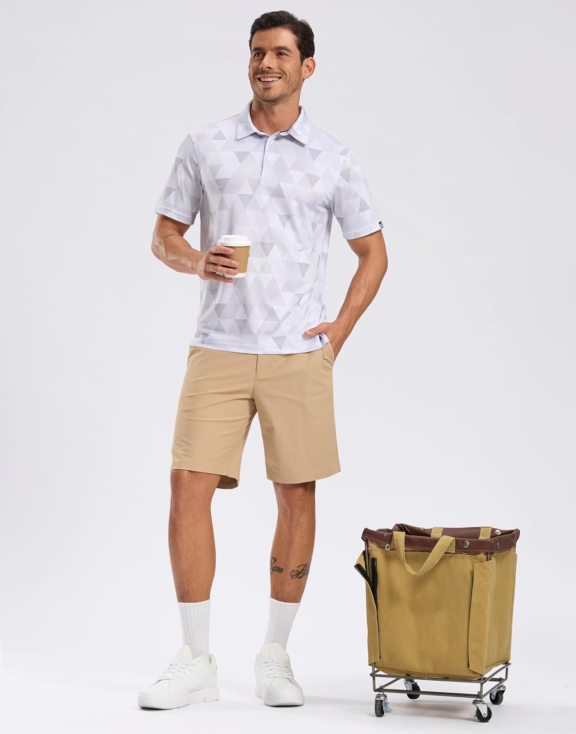 Skiennix Men's Golf Shirt - Short Sleeve Moisture-Wicking Polo | Lightweight Casual Print Design